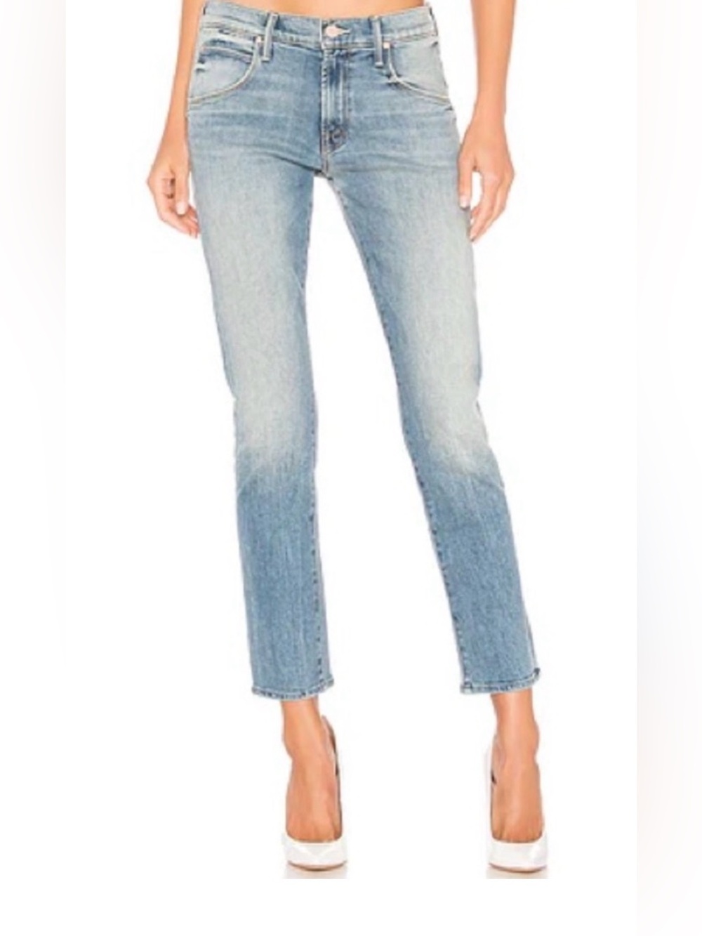 MOTHER The Ditcher Ankle Truth Or Dare Jeans 28 Light Wash Straight